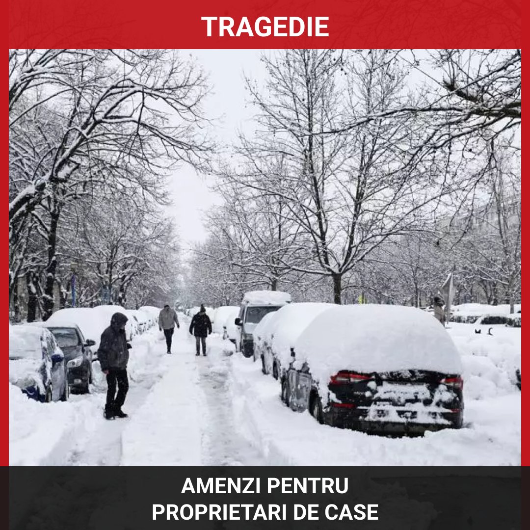 Amenzi pentru proprietarii de case care nu deszăpezesc trotuarele: Ce riscuri implică nerespectarea legii