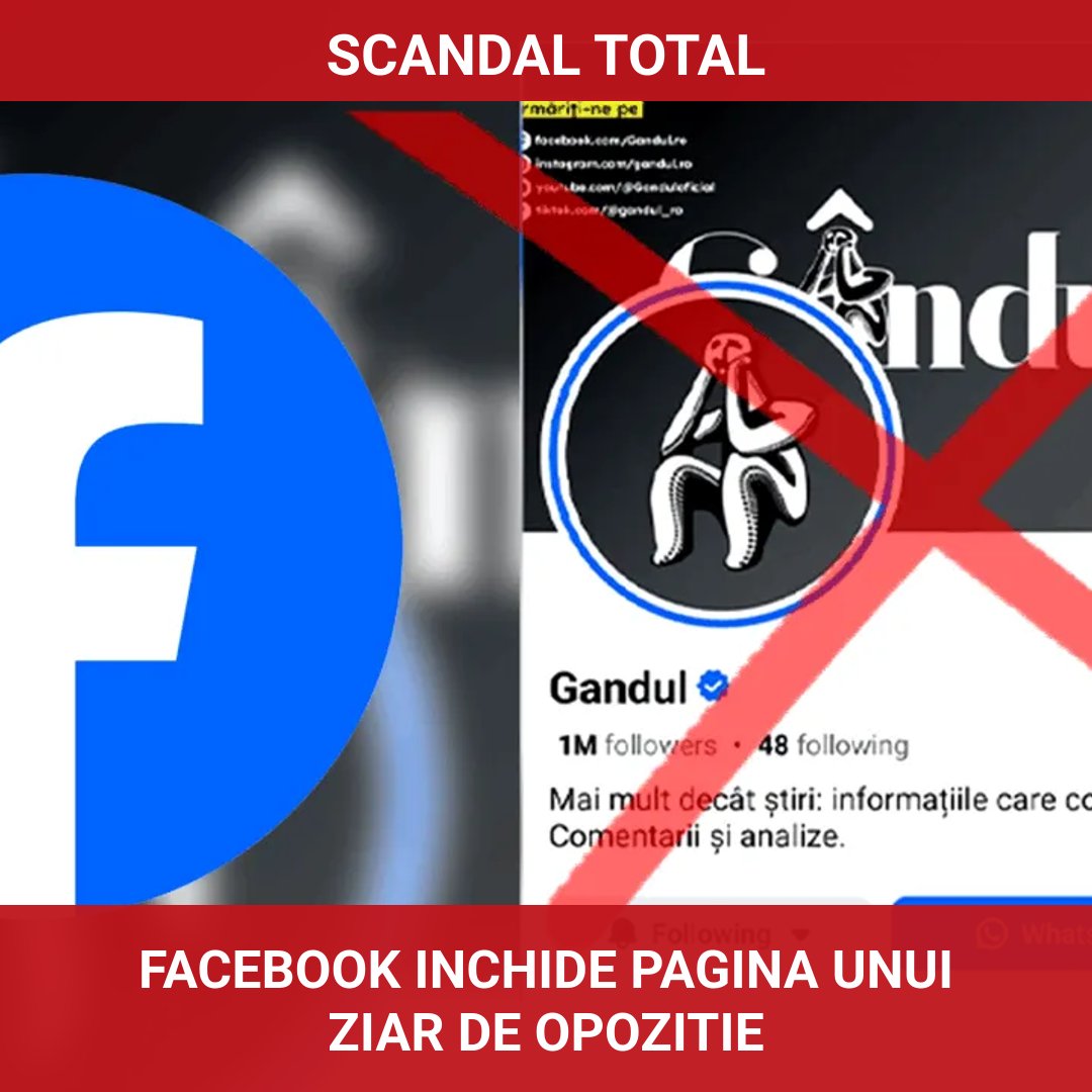 Asalt asupra publicației Gândul: Facebook închide pagina unui ziar de opoziție din România