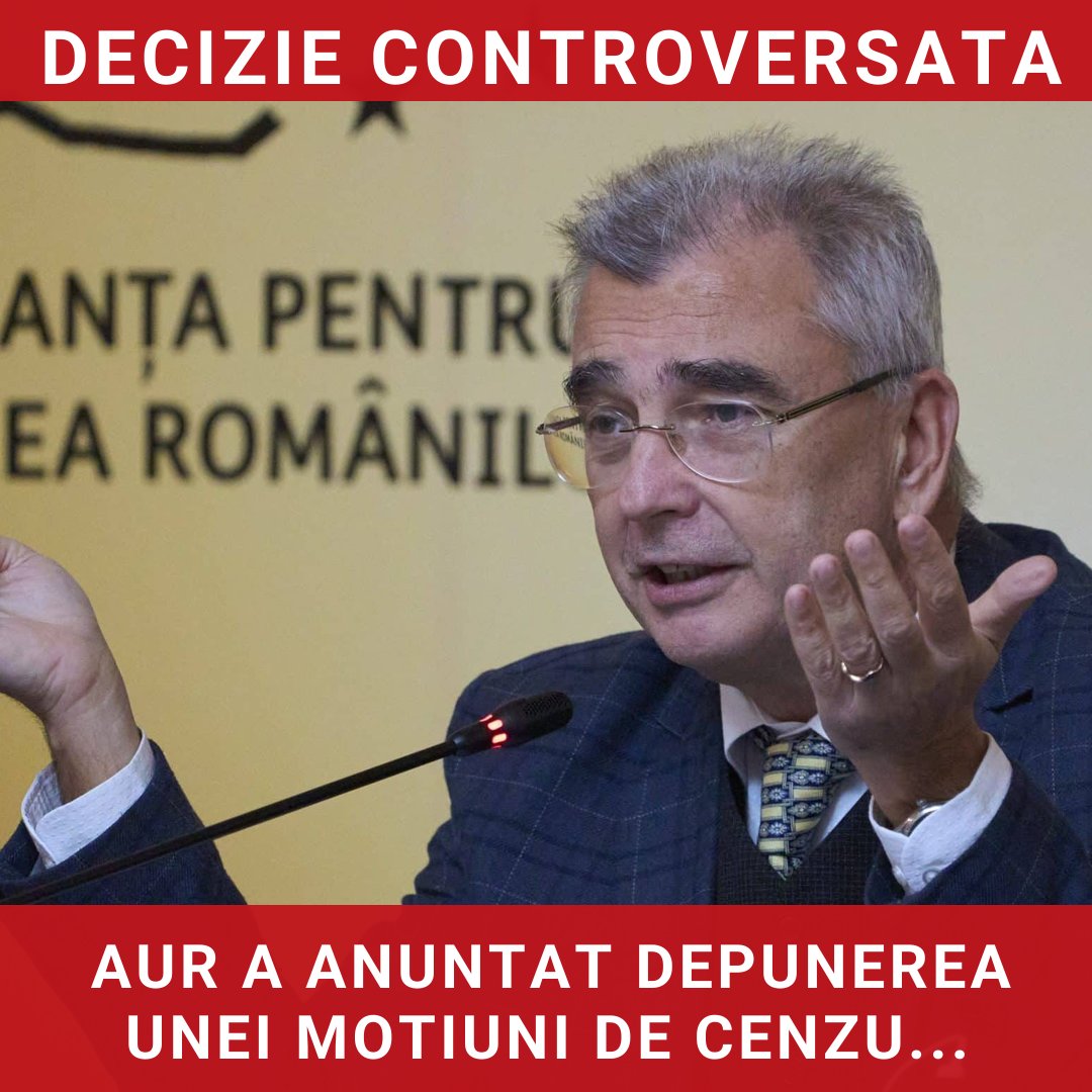 AUR anunță depunerea unei moțiuni de cenzură împotriva Guvernului Bolojan