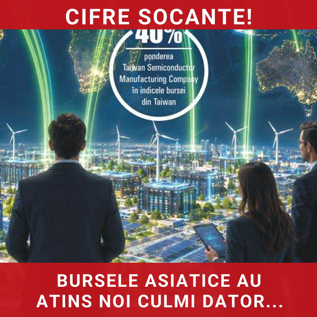 Bursele asiatice ating noi culmi datorită inteligenței artificiale, dar riscurile de concentrare cresc