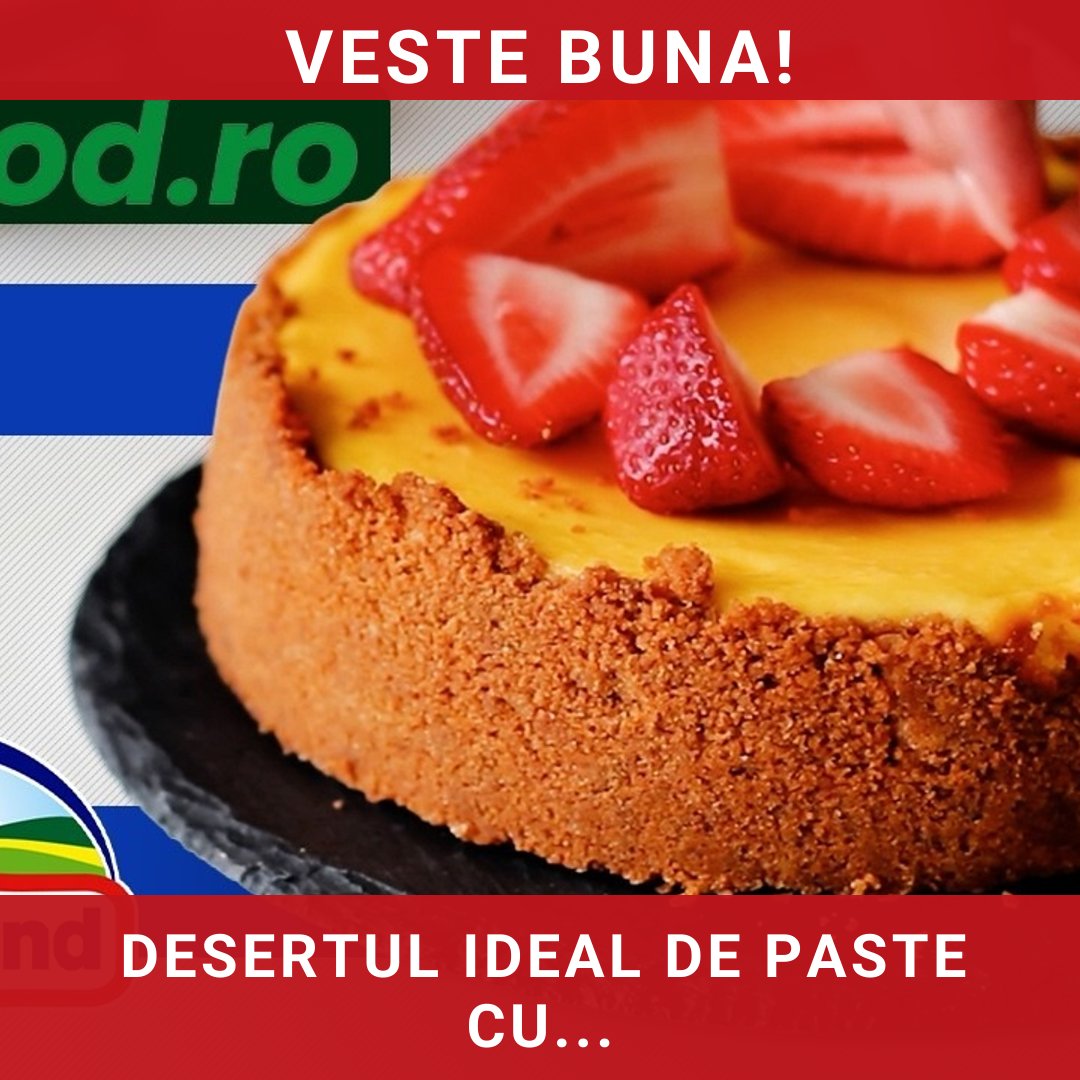 Desertul ideal de Paște: Cheesecake cu cremă de brânză și căpșuni