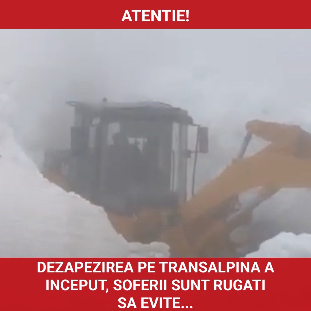 Deszăpezirea pe Transalpina a început: șoferii sunt rugați să evite zona