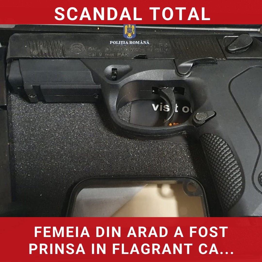 Femeie din Arad, prinsă în flagrant în timp ce încerca să vândă un pistol pe internet