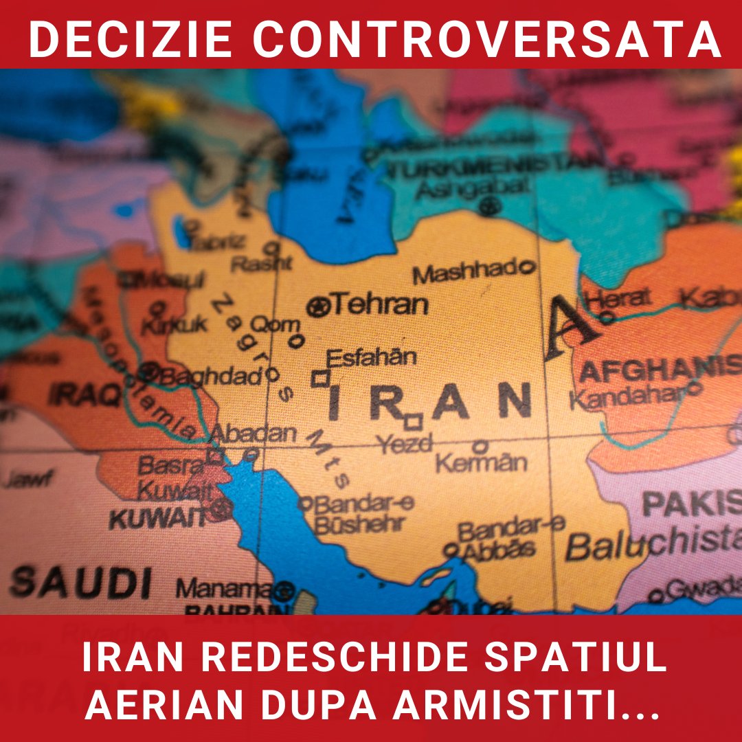 Iran își redeschide parțial spațiul aerian după armistițiul cu Statele Unite
