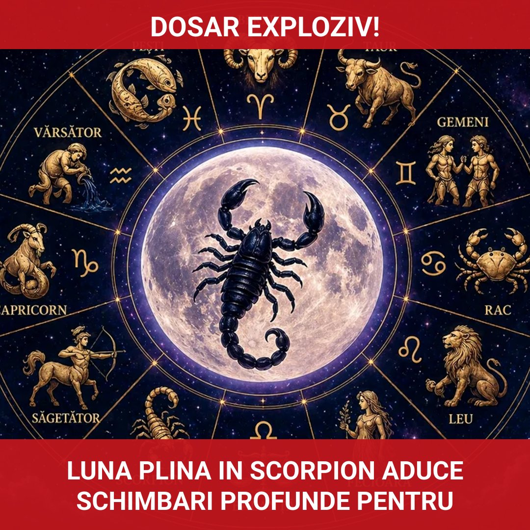 Luna plină în Scorpion aduce schimbări profunde pentru cinci zodii