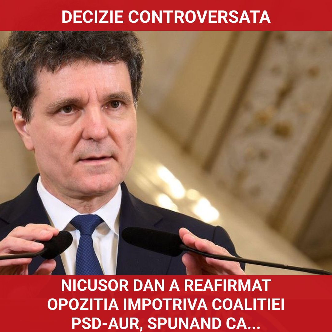 Nicușor Dan își reafirmă poziția împotriva unei coaliții PSD-AUR în România