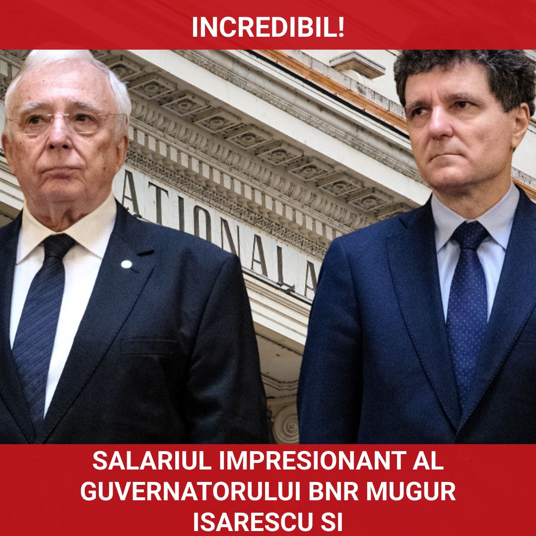 Salariul impresionant al guvernatorului BNR, Mugur Isărescu, și veniturile șefilor instituției