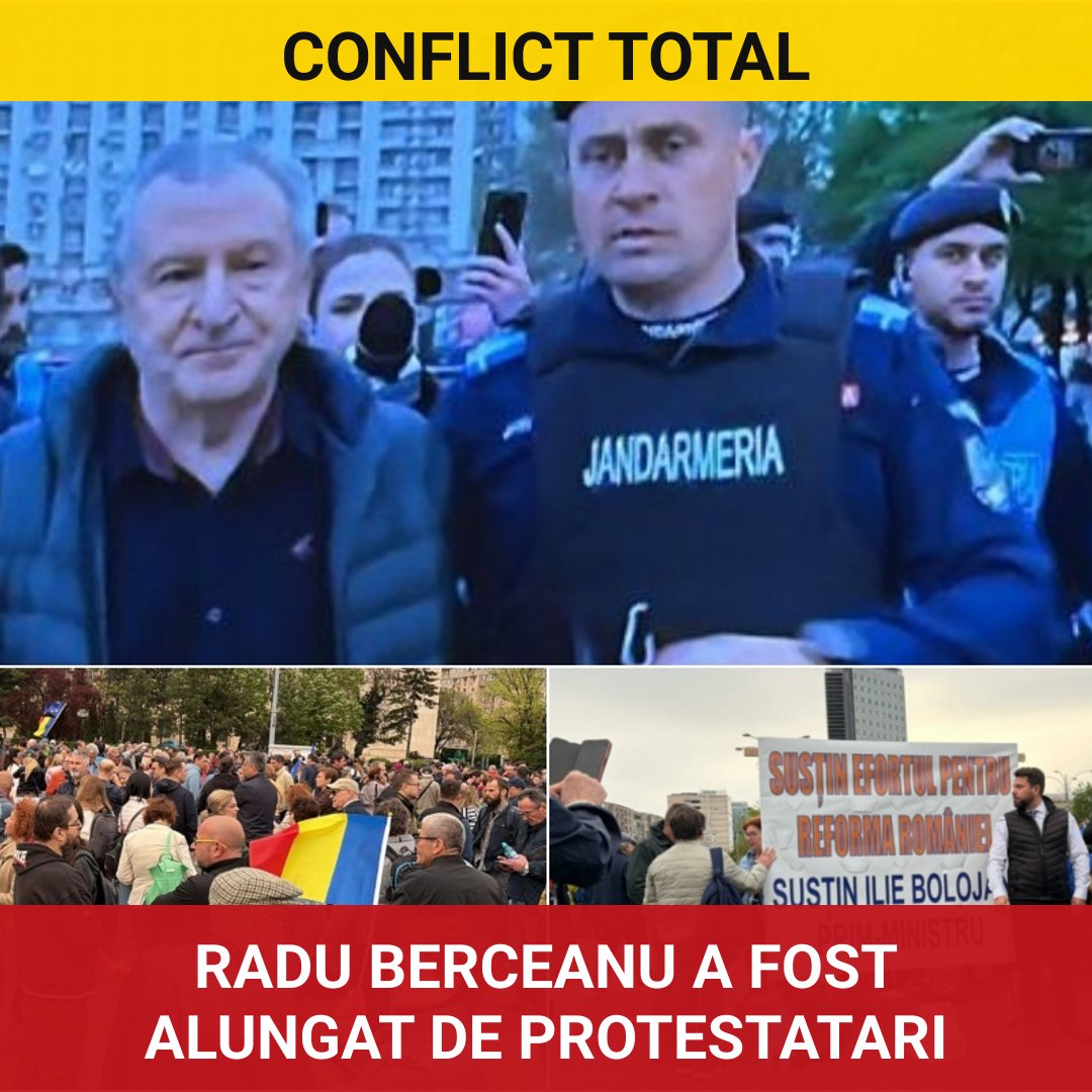 Scenă tumultoasă la mitingul de susținere a premierului Ilie Bolojan: Radu Berceanu, alungat de protestatari