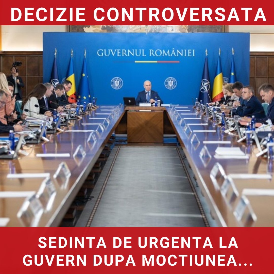Ședință de urgență la Guvern în urma moțiunii de cenzură citite în Parlament