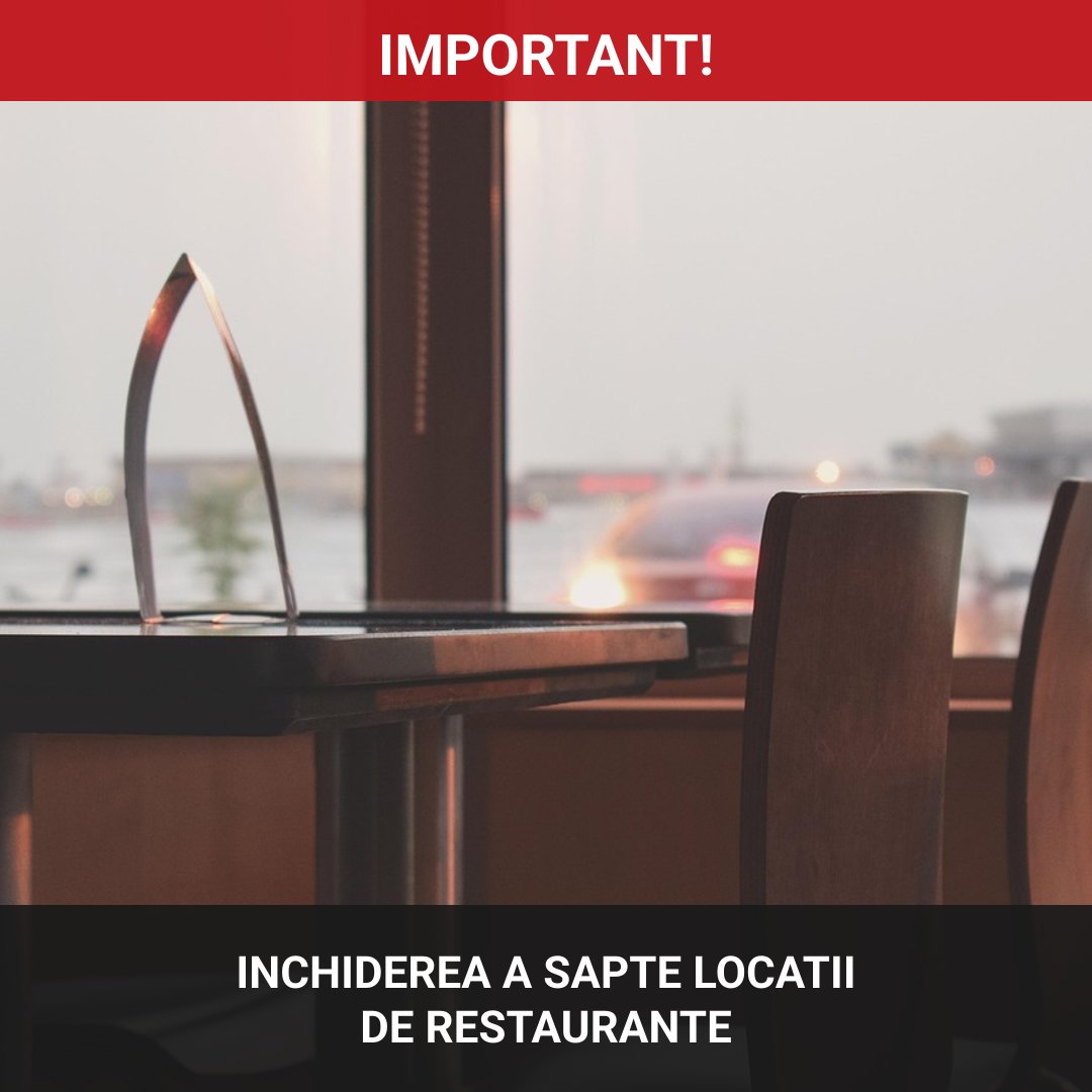 Un lanț de restaurante renumit în România își închide șapte locații din cauza performanțelor financiare slabe