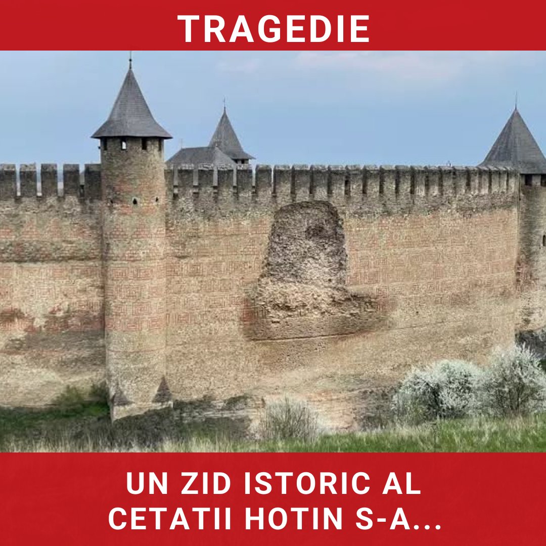 Un zid istoric al Cetății Hotin din Ucraina s-a prăbușit, dar nimeni nu a fost rănit