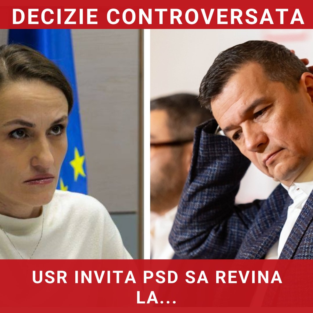 USR își schimbă strategia și invită PSD să revină la guvernare în contextul crizei politice